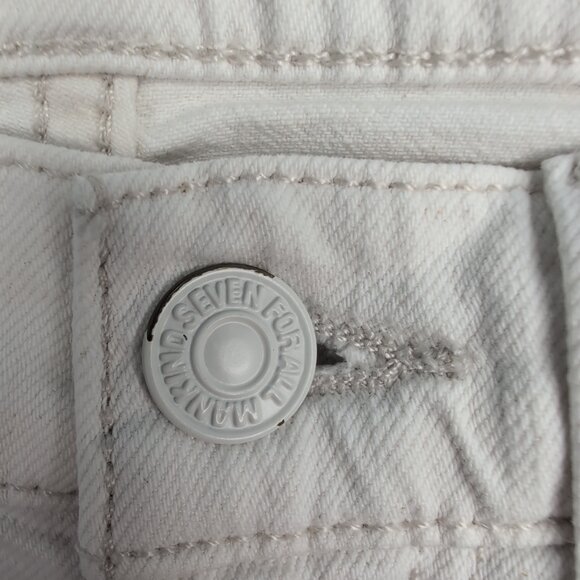 7 For All Mankind White Flare Wide Leg Jeans Sz 25 - Picture 6 of 12